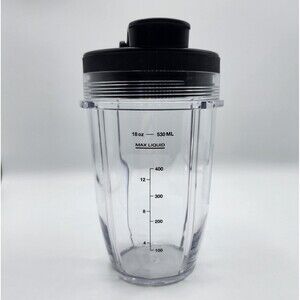 Ninja Nutri 18oz REPLACEMENT TO GO CUP with spout LID for Duo Blender BL642